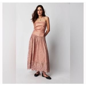 Free People Rosie Plains Convertible Skirt Dress XS Rose Blush NEW